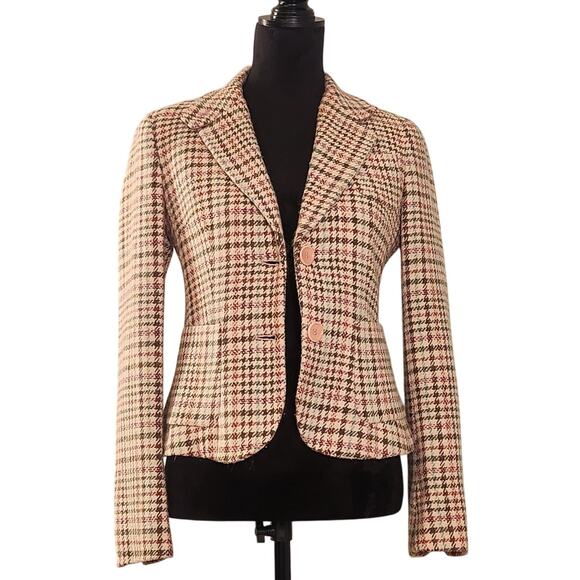 Alain Manoukian Jackets & Blazers - ALAIN MANOUKIAN Vintage Pink and Brown Wool Blazer, Size 8